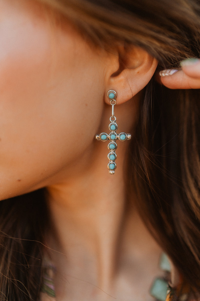 Large Cross Earrings | Turquoise