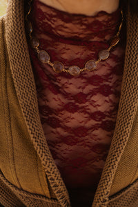 Delsie Necklace | Gold | Strawberry Quartz