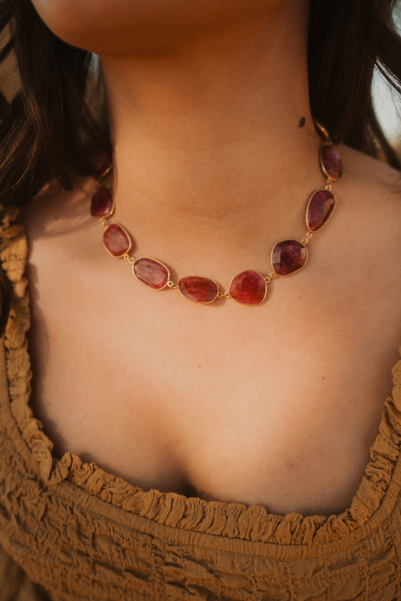 Arianna Necklace | Pink Chalcedony