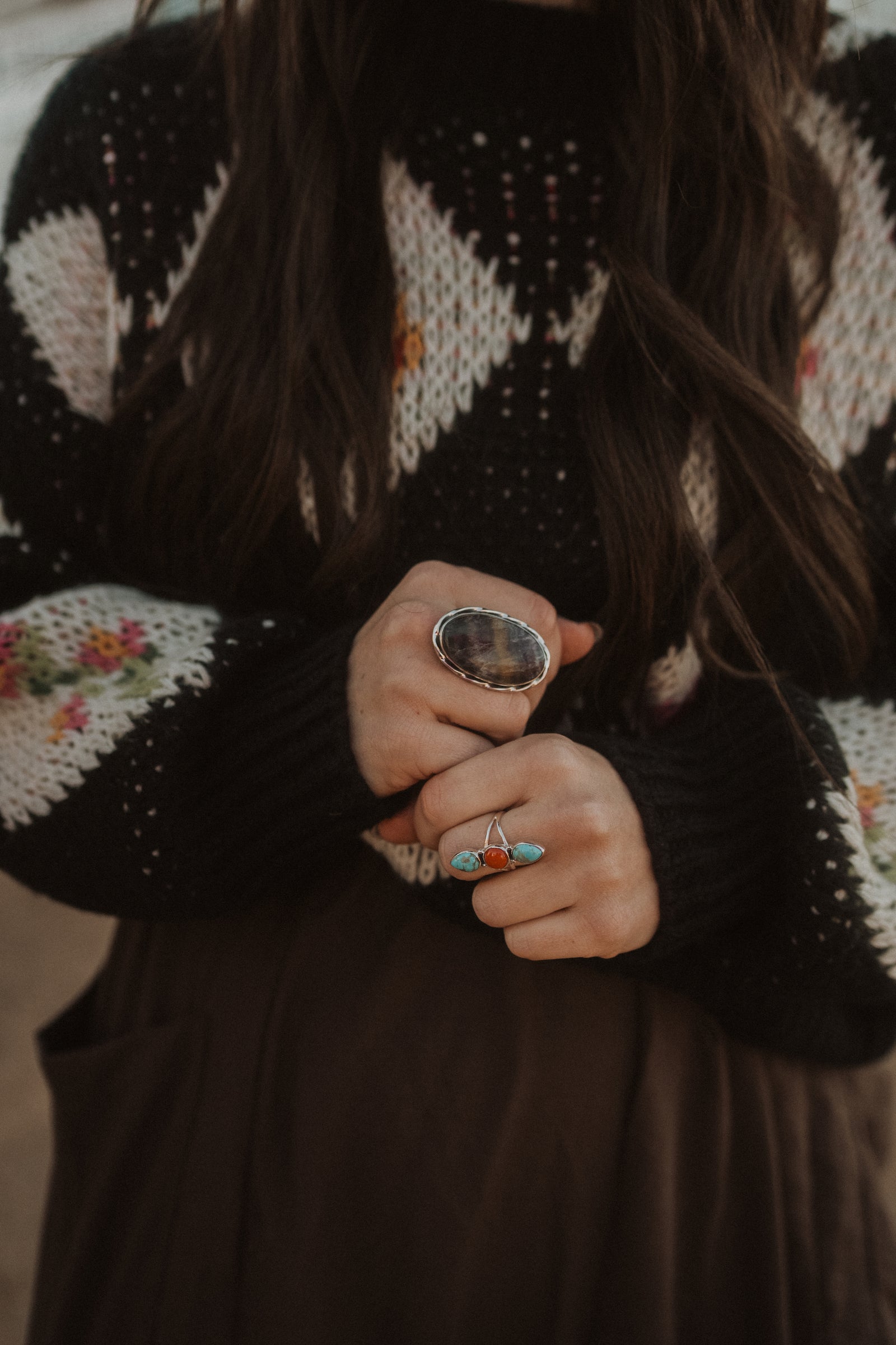 Olwen Ring | Turquoise + Coral