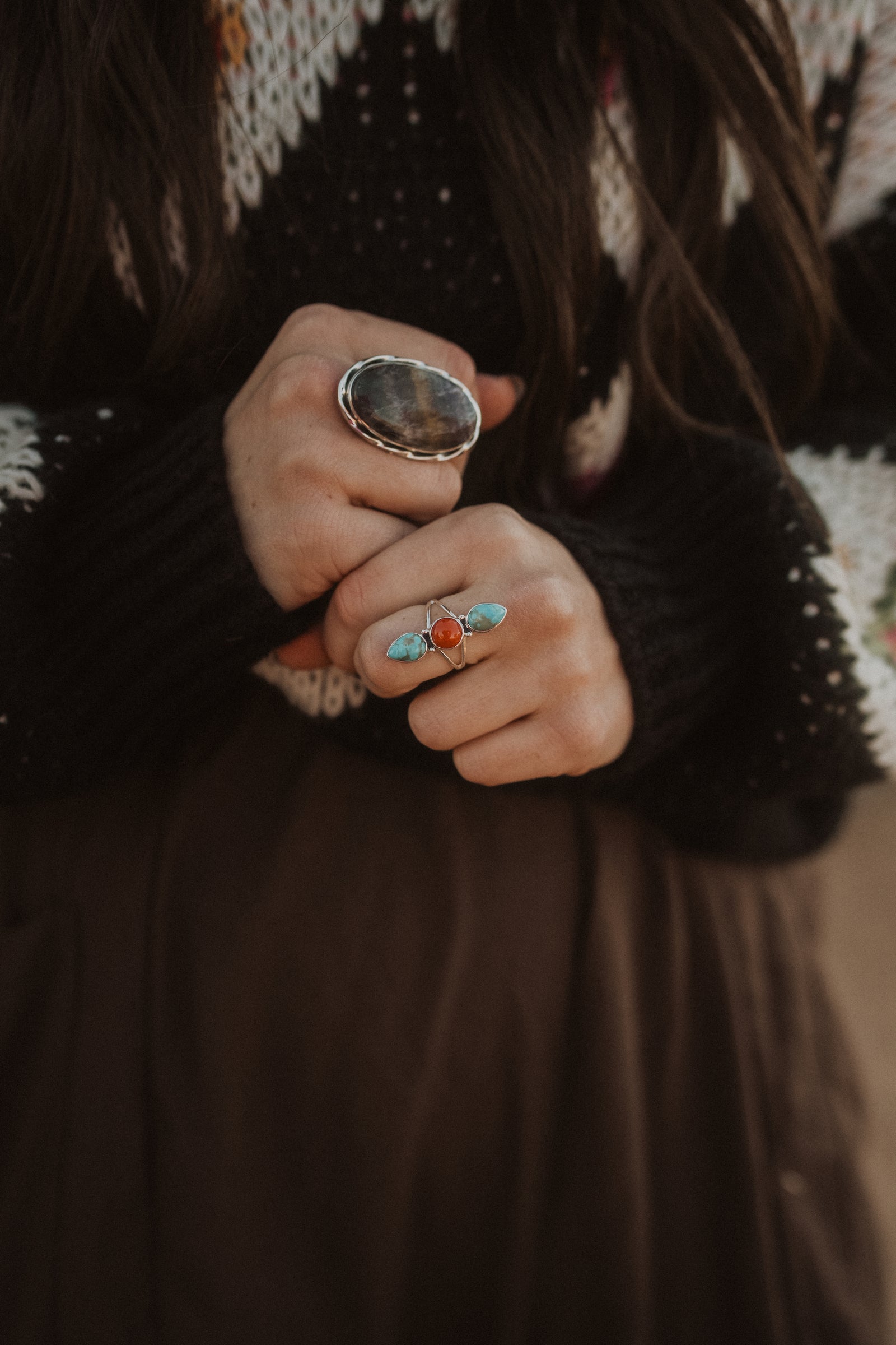 Olwen Ring | Turquoise + Coral