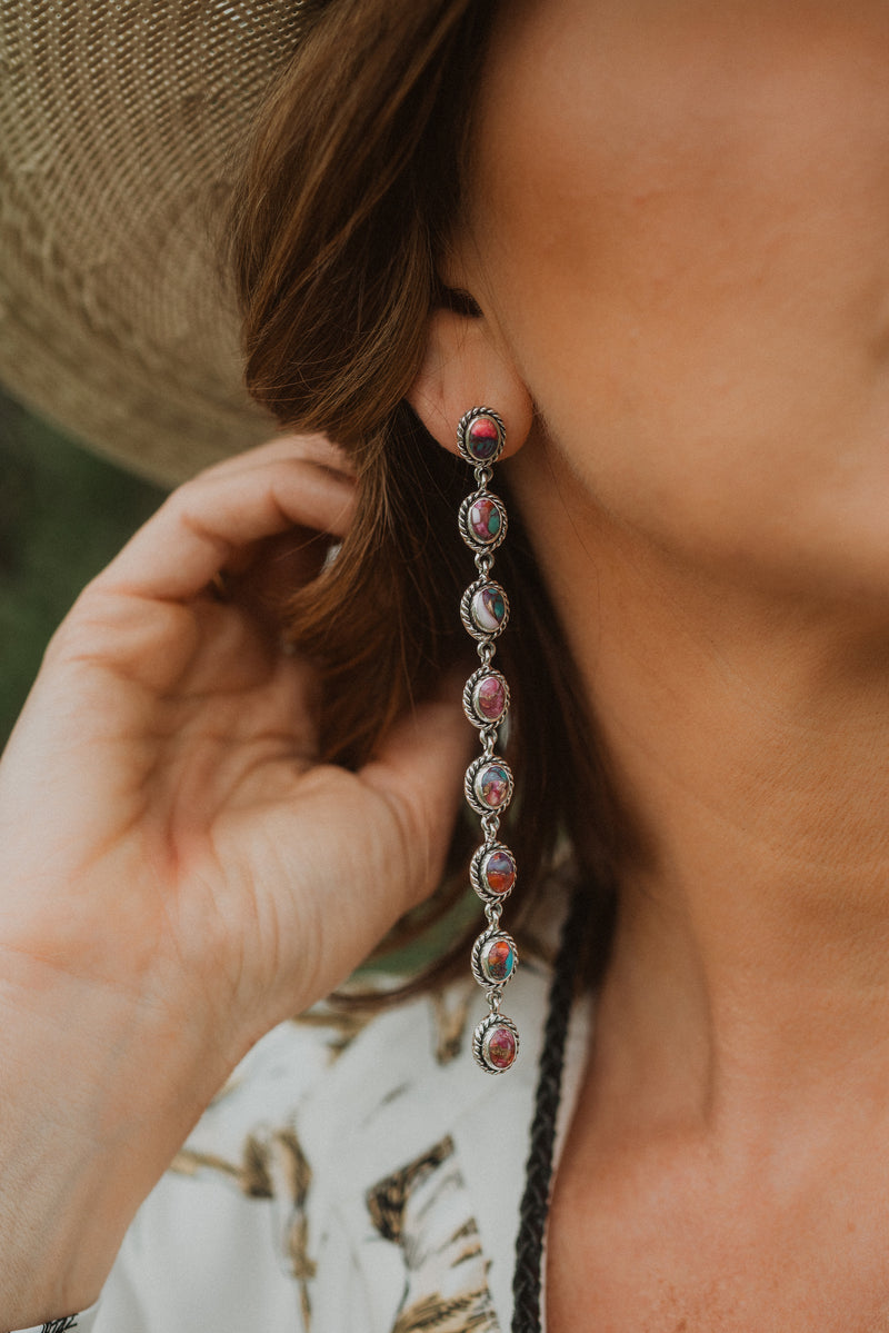 Shelly Earrings | Pink Spiny Turquoise
