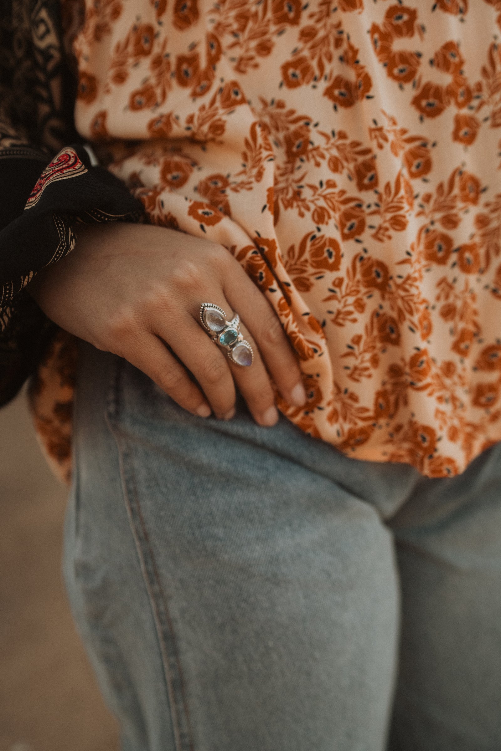 Maisie Ring | Moonstone + Topaz