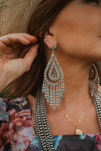 Large Raindrop Chandelier Earring