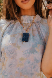 Kaley Necklace | Blue + Gold