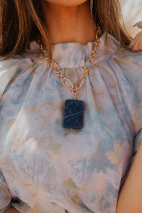 Kaley Necklace | Blue + Gold