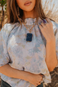 Kaley Necklace | Blue + Gold