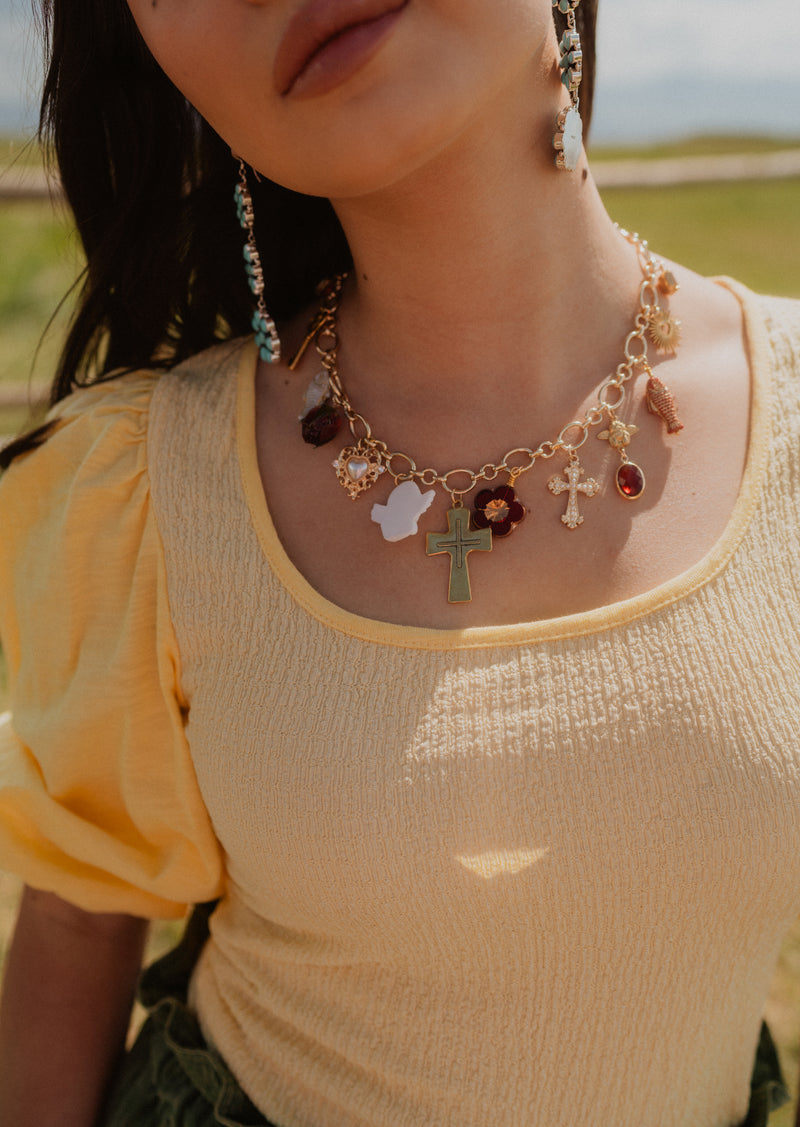 Pops Of Red Charm Necklace