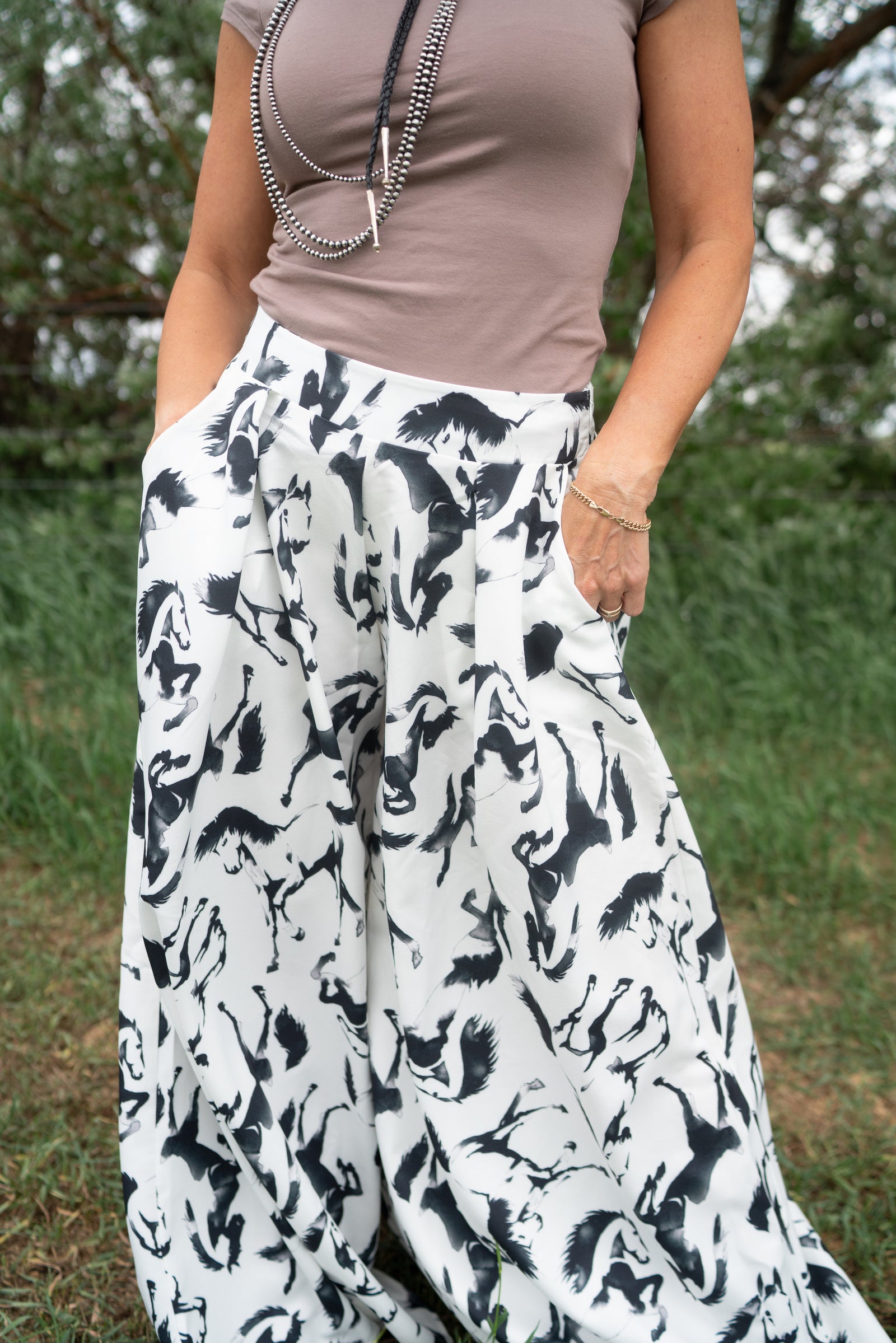 Black and White Horse Pants