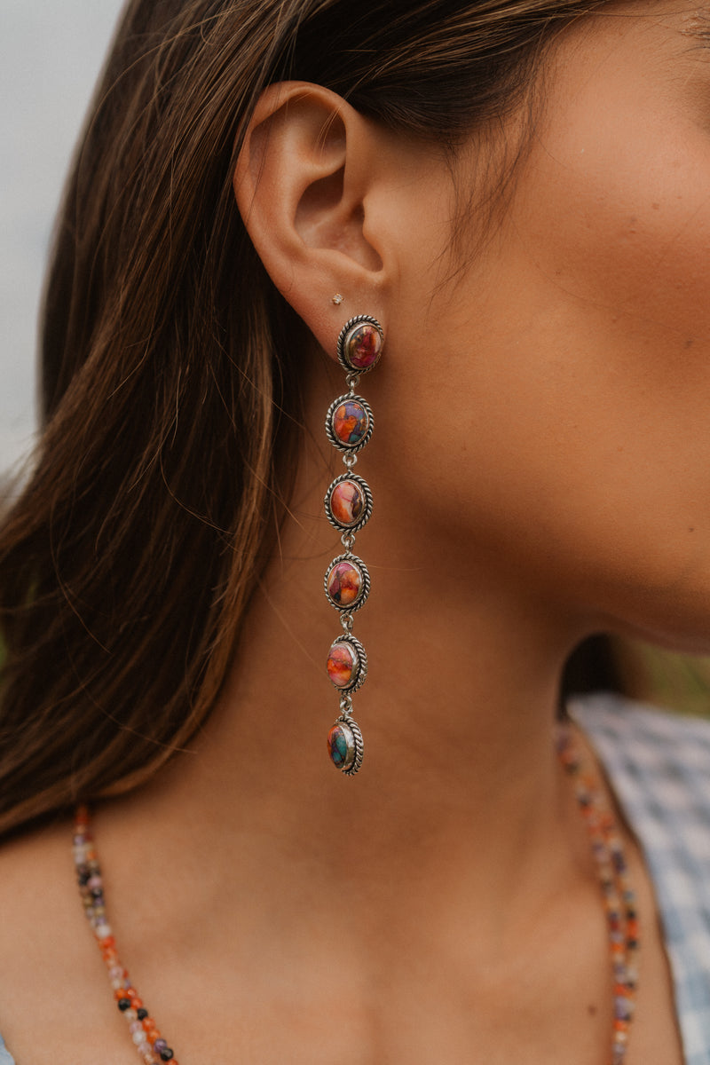 Shelly Earrings | Pink Spiny Turquoise