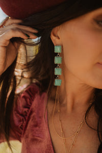 4 Square Earrings | Turquoise - FINAL SALE