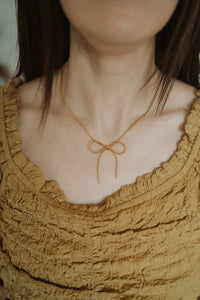 Gold Bow Necklace - PREORDER