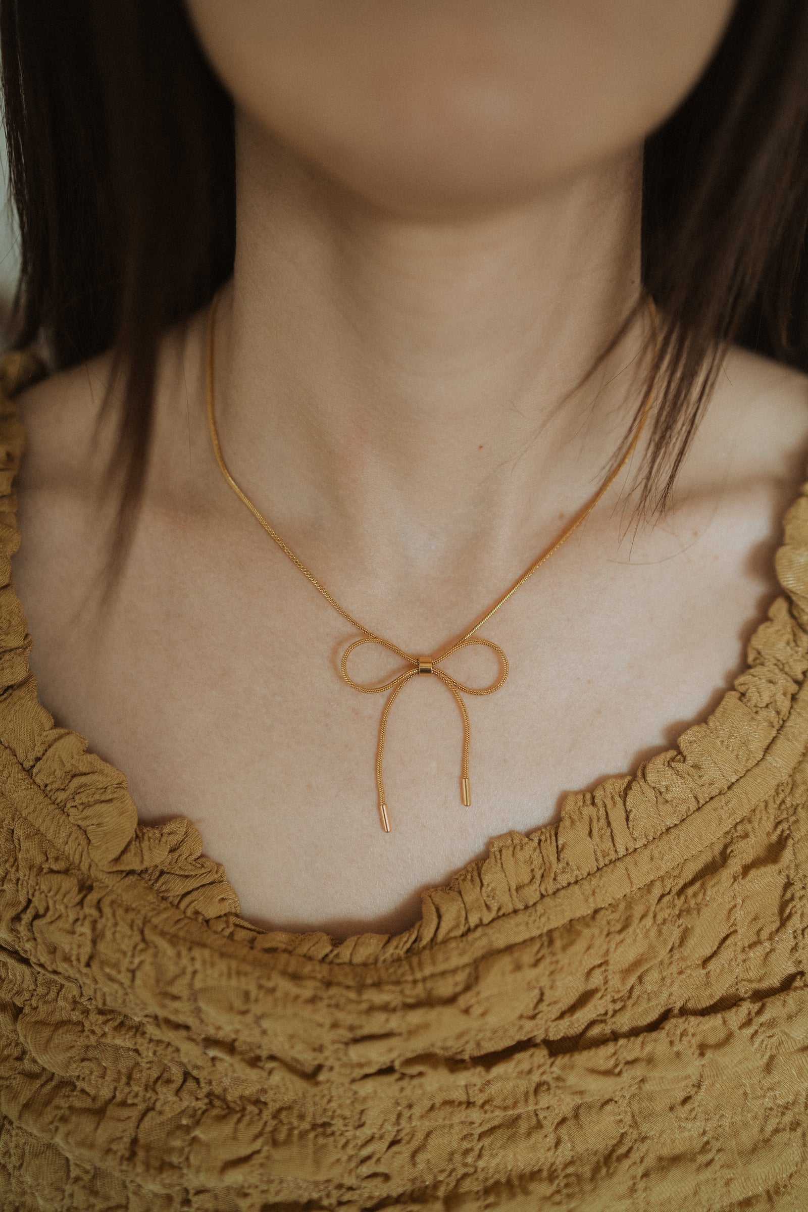 Gold Bow Necklace - PREORDER