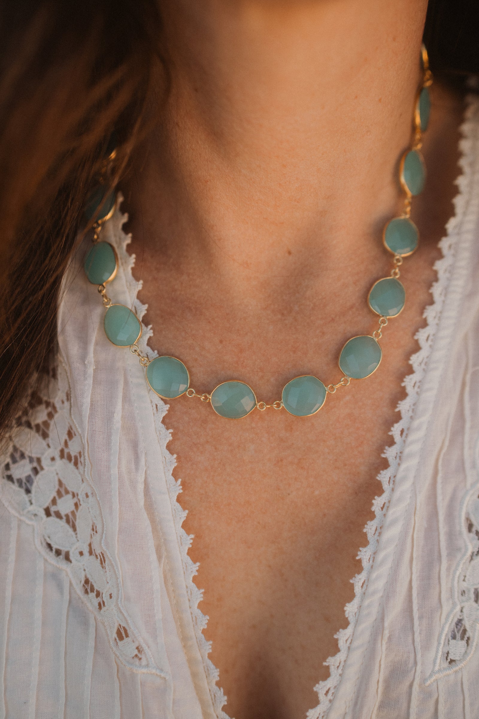 Fabiola Necklace | Blue Chalcedony