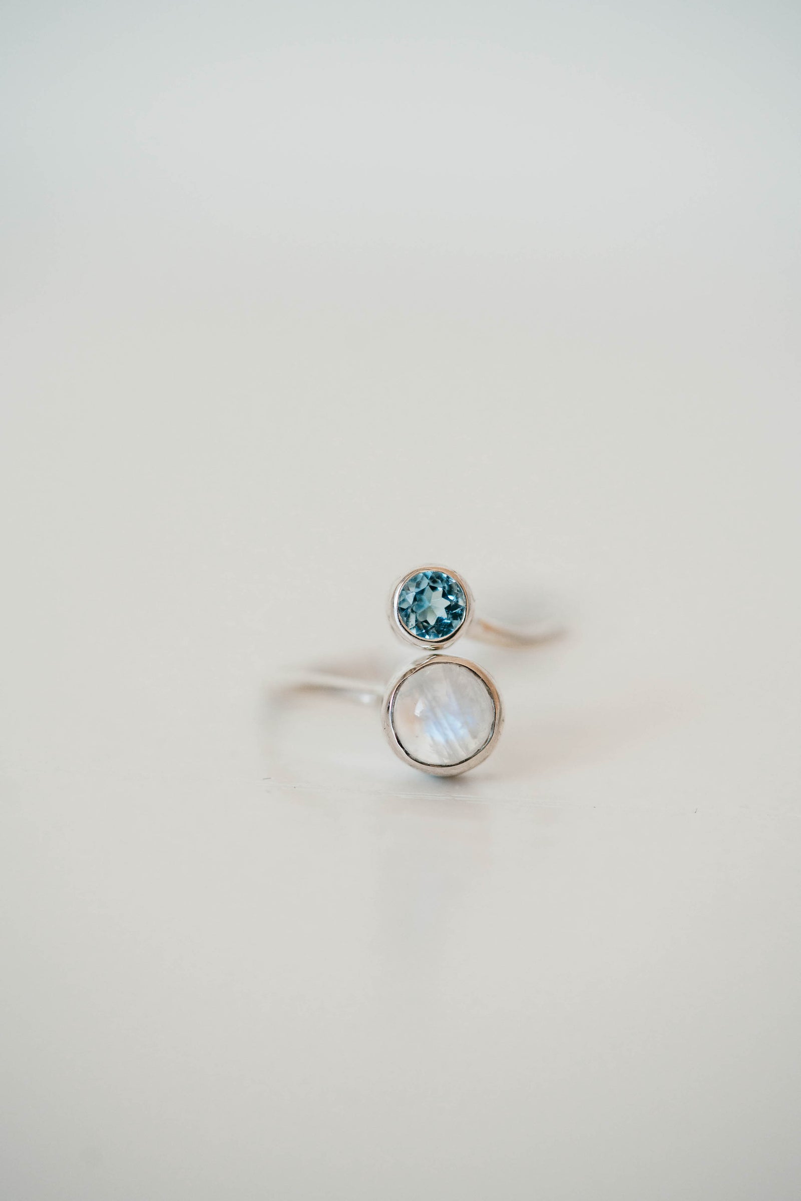 Bella Ring | Blue + Rainbow Moonstone