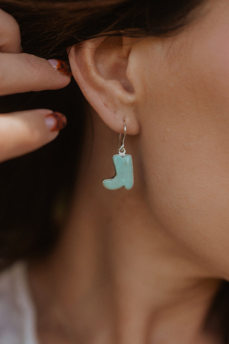 Turquoise Cowboy Boot Earrings