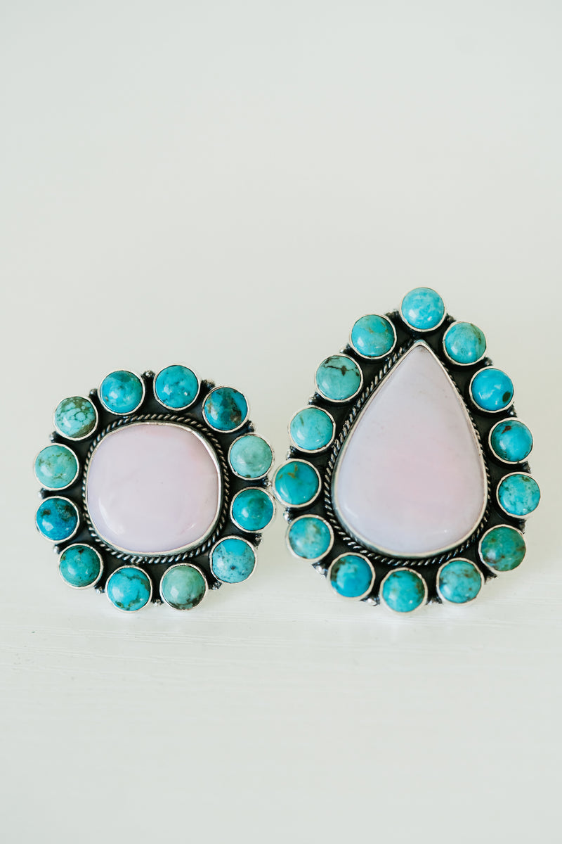 Mazzy Ring | Pink Petalite + Turquoise