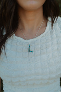 Turquoise Initial Necklace | #2