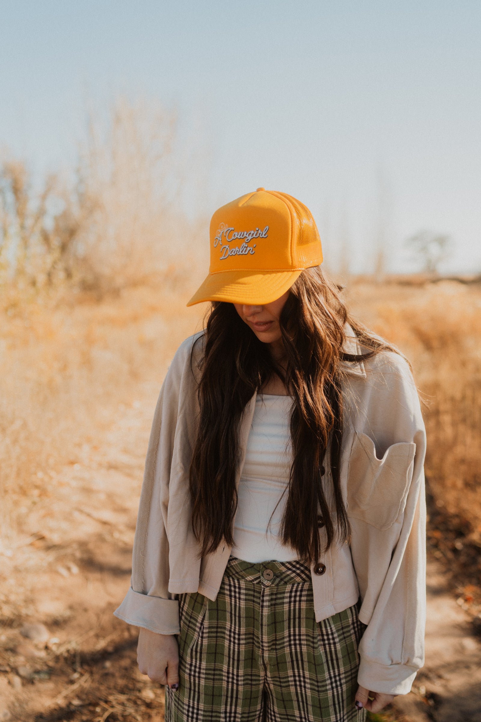 Cowgirl Darlin' Trucker Hat | Yellow