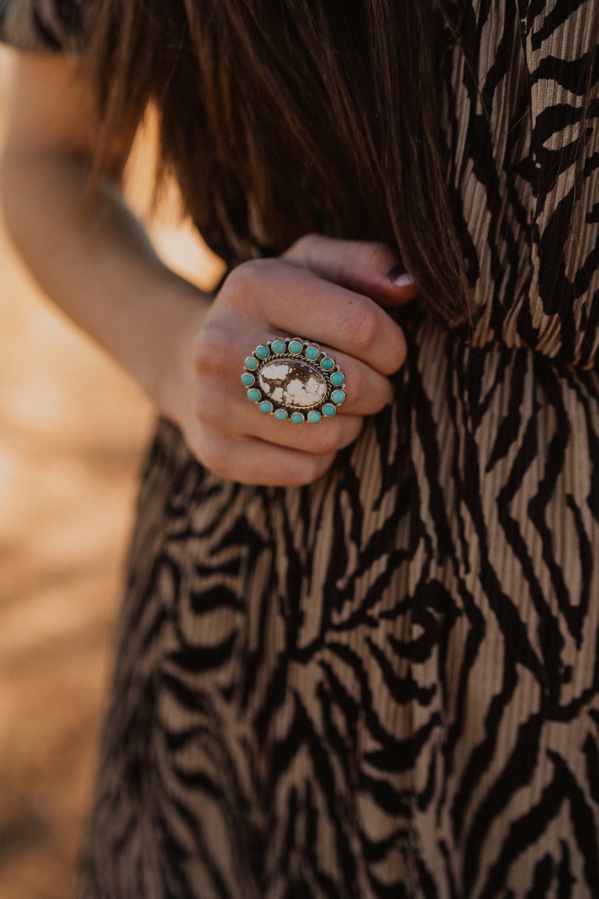 Lala Rind LaLa Ring | Wild Horse Jasper + Turquoise – Goldie Lew Jewelry