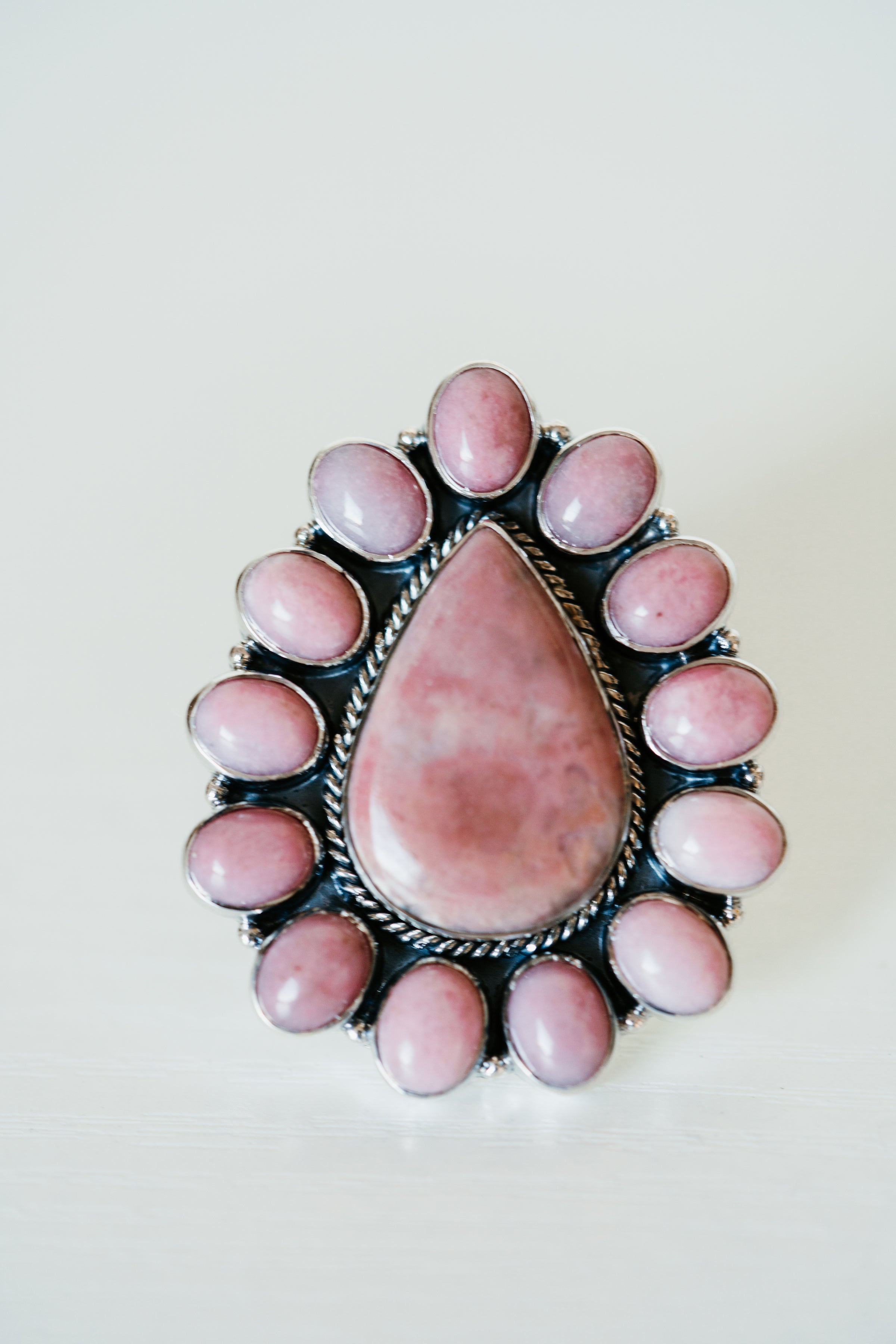 Chad Ring | Pink Rhodonite – Goldie Lew Jewelry