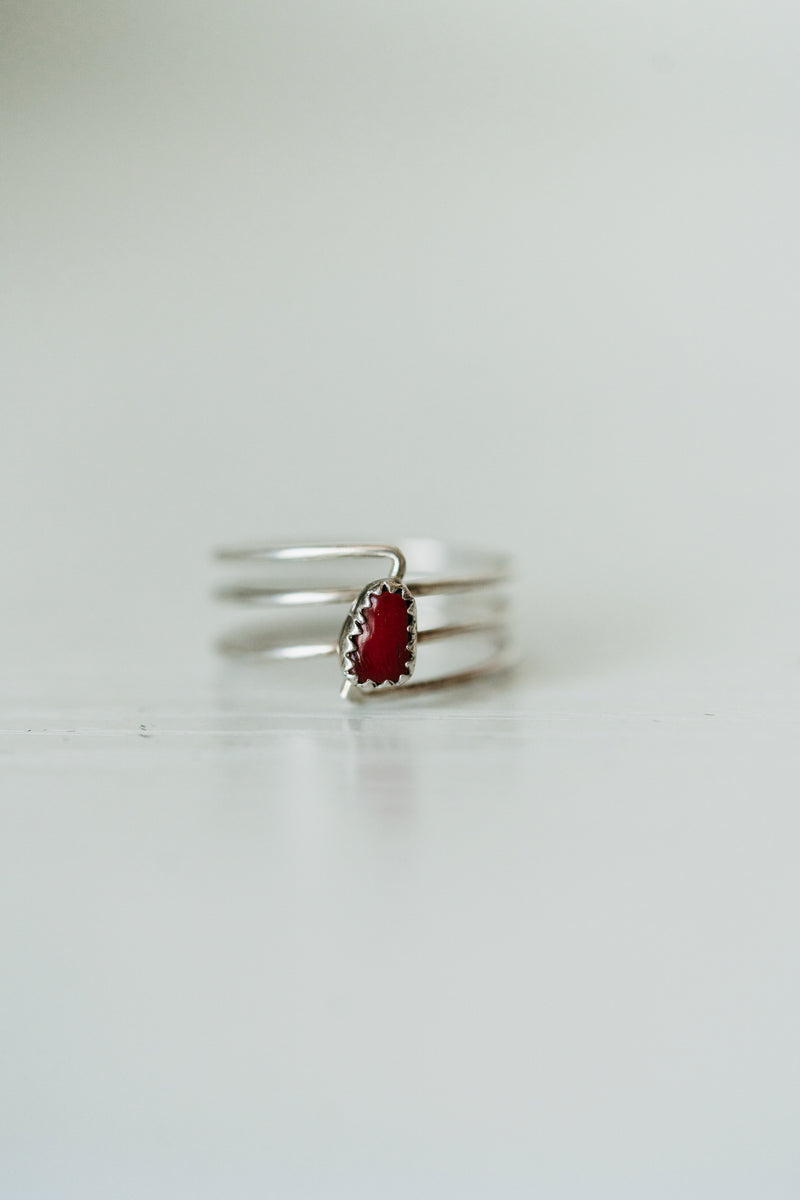 Rosie Line Ring | Coral - FINAL SALE