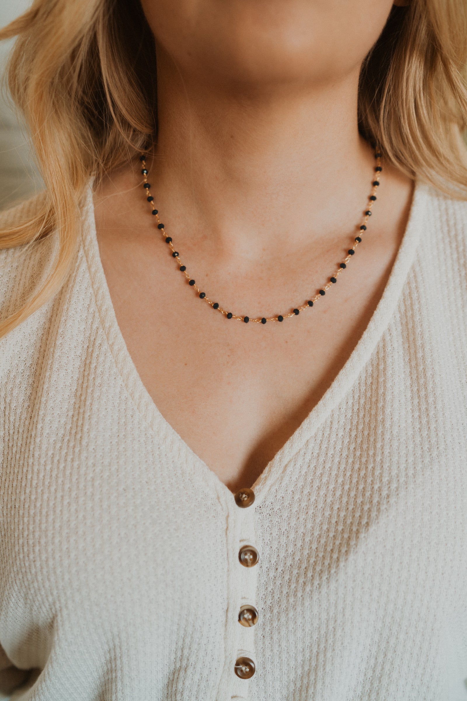 Mae Necklace | Navy + Gold