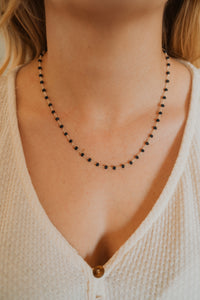 Mae Necklace | Navy + Silver