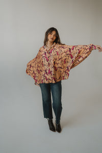 Fuchsia Horses Blouse