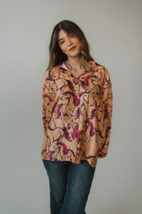 Fuchsia Horses Blouse