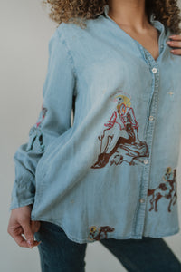 Denim Cowgirls Top