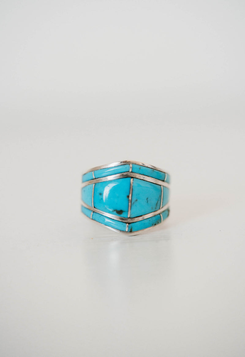 Single Bar Shield Ring | Turquoise- FINAL SALE