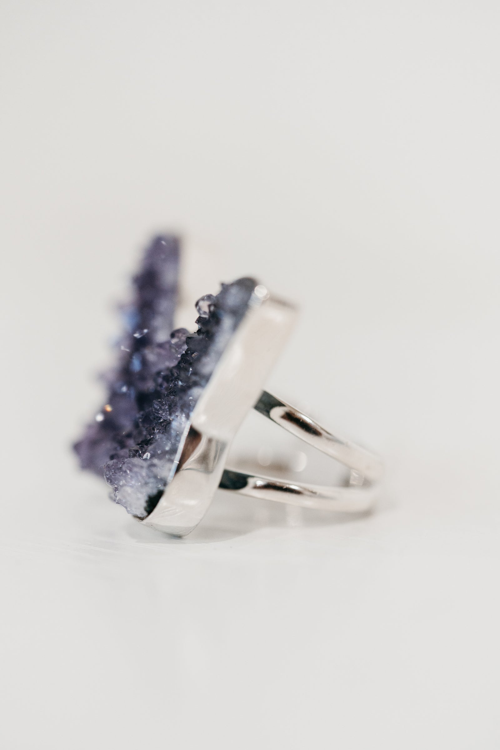 Purple Butterfly Ring | Geode Amethyst