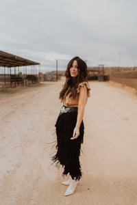 Raven Fringe Skirt