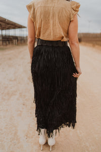 Raven Fringe Skirt