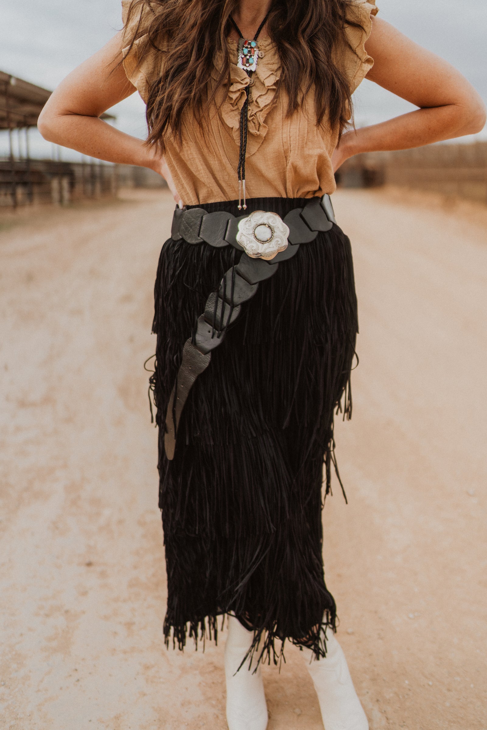 Raven Fringe Skirt