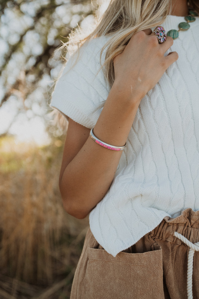 Bindi Cuff | Pink Opal