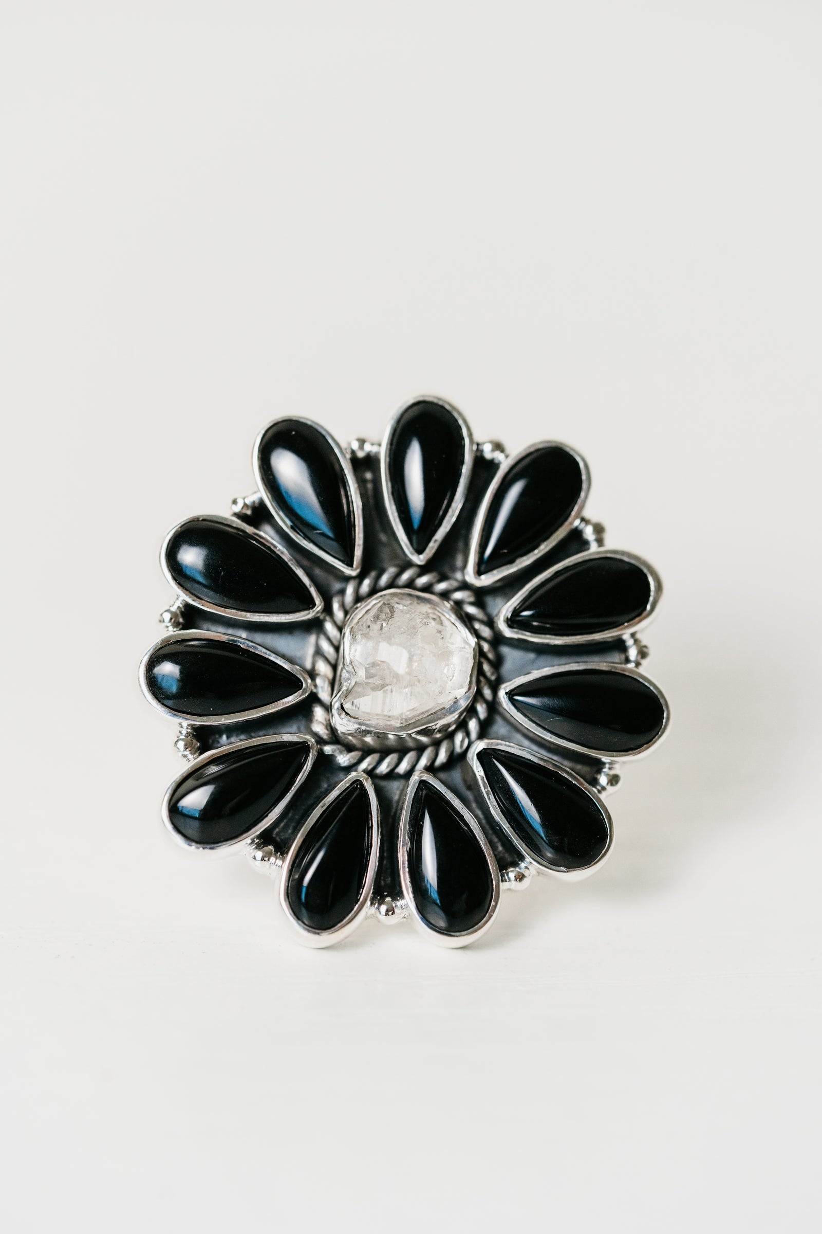 Matea Ring | Black Onyx + Rough Quartz