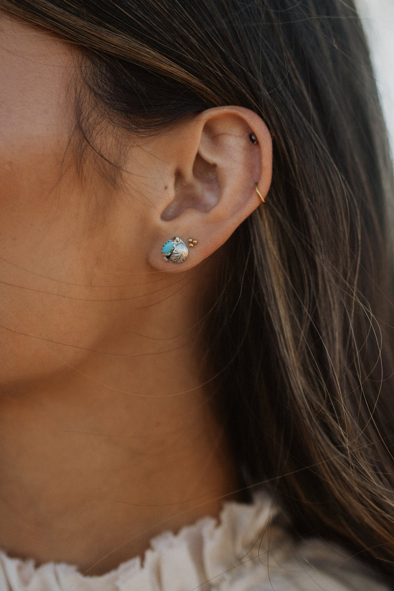 Small Silver Feather Studs