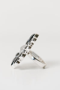 Matea Ring | Black Onyx + Rough Quartz