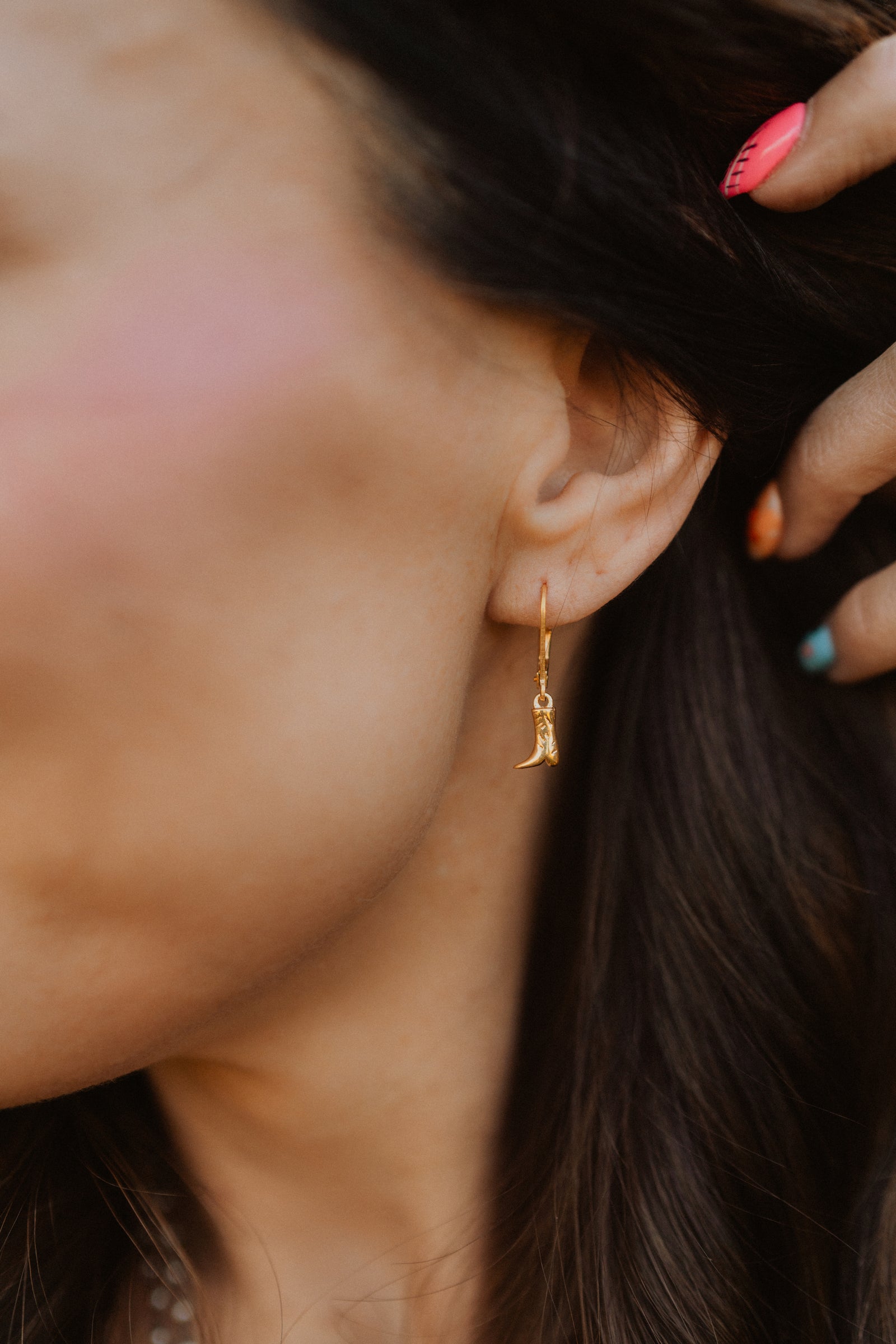 Golden Cowboy Boot Earrings