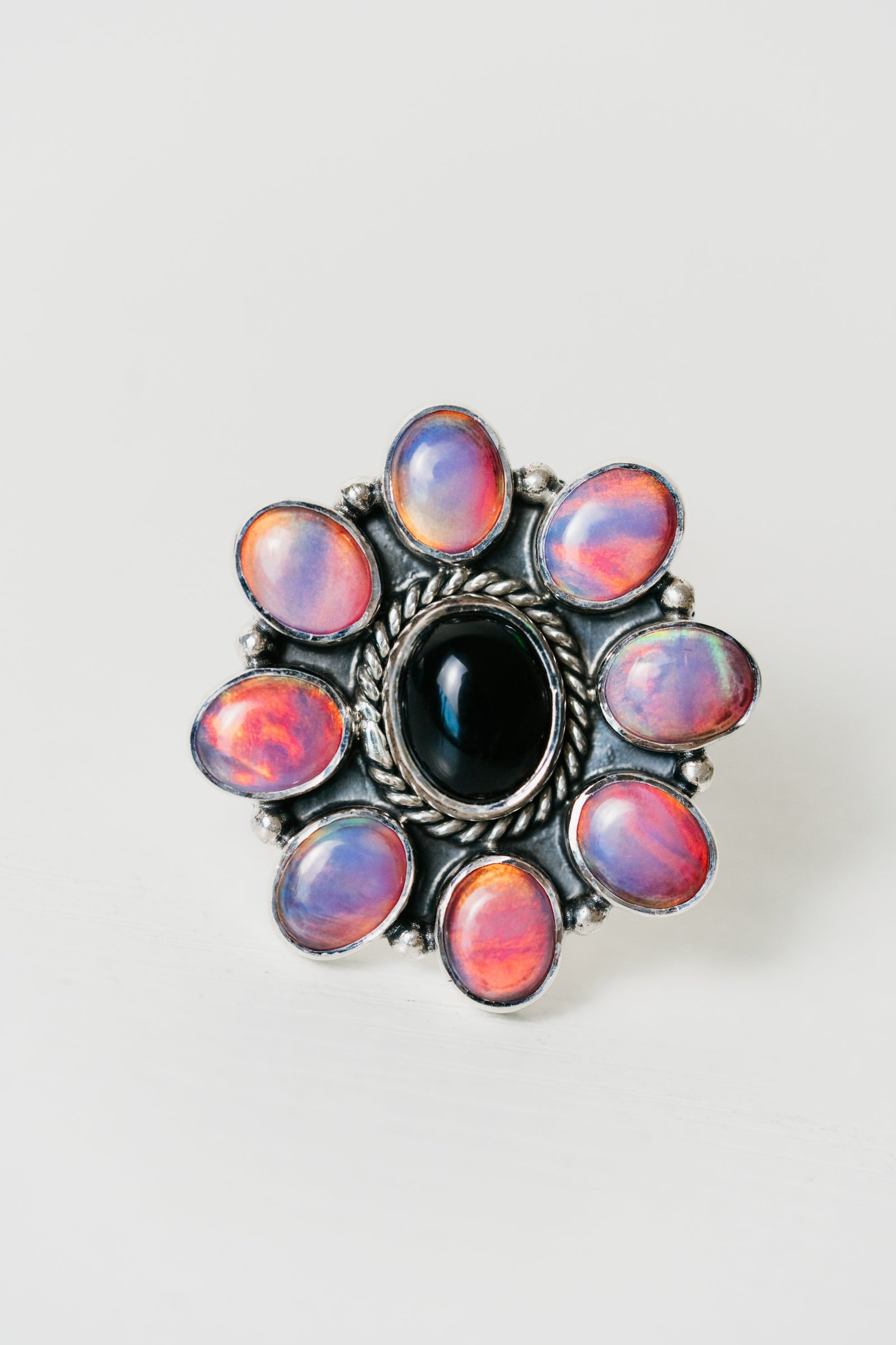 Roseblush Ring | Galaxy Opal + Black Onyx