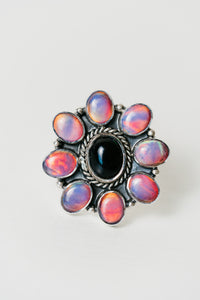 Roseblush Ring | Galaxy Opal + Black Onyx