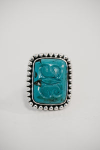 Marcus Ring | #2 | Carved Turquoise