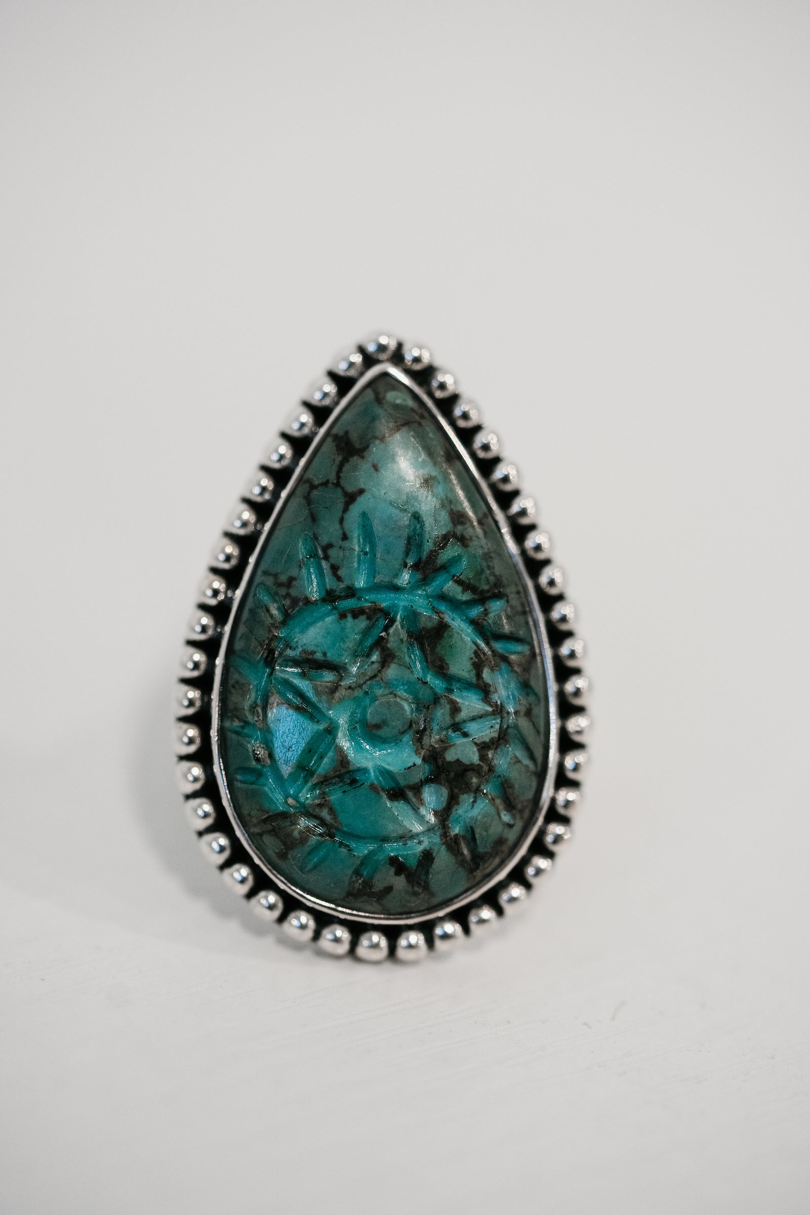 Marcus Ring | #2 | Carved Turquoise