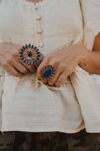 Aluma Ring | Blue Lapis + Coral | #2