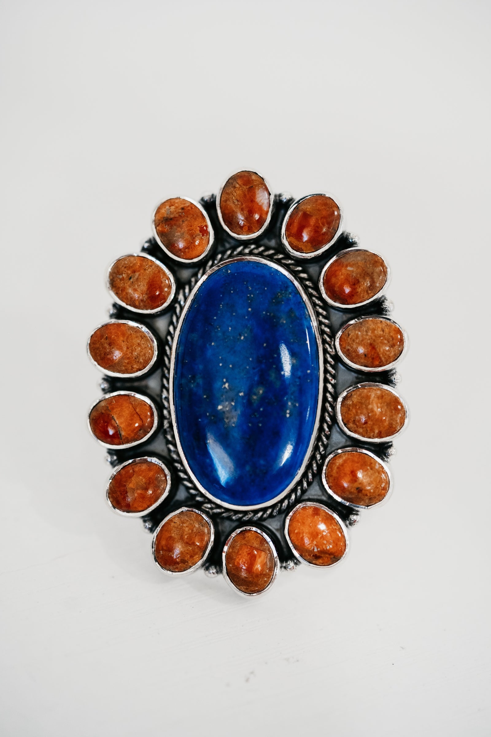 Aluma Ring | Blue Lapis + Coral | #2