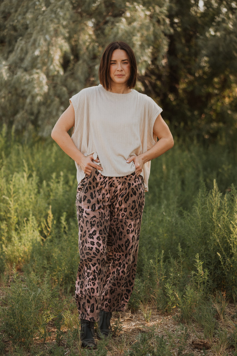 Mocha Mauve Leopard Pants