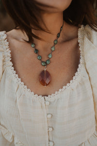 Moss and Flame Necklace
