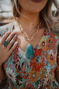 Kaley Necklace | Blue + Gold | #2